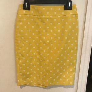 Ann Taylor Yellow Polka Dot Dress Skirt 2
